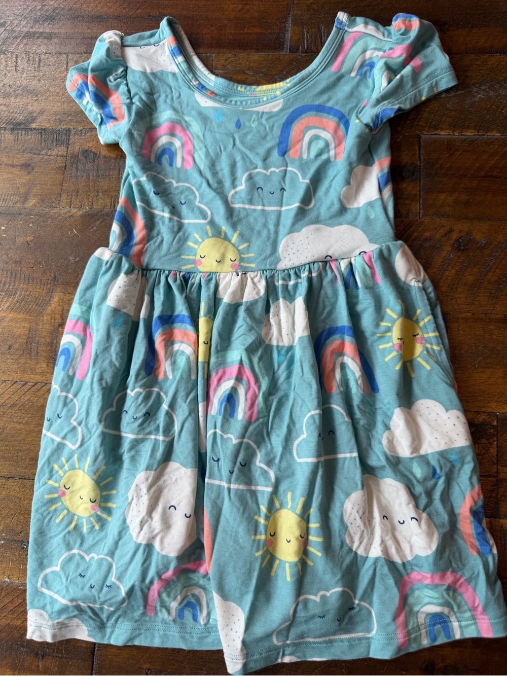 Little Sleepies Mint Green Sun & Rainbow Print Dress